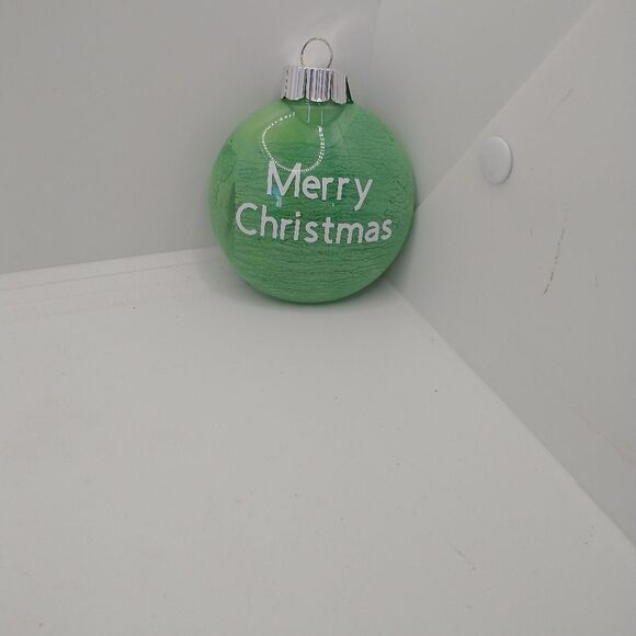 Handmade Green Ornament Merry Christmas Decorations Plastic Bulb - Picture 4 of 7